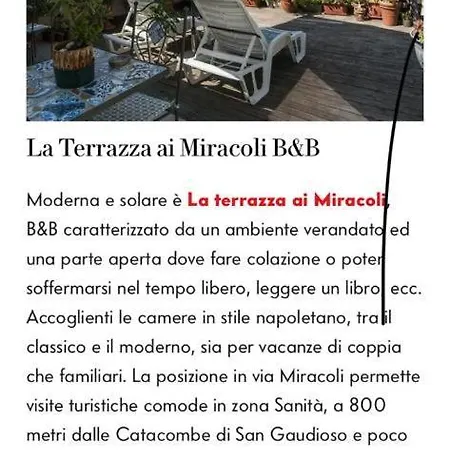 לינה וארוחת בוקר La Terrazza Ai Miracoli